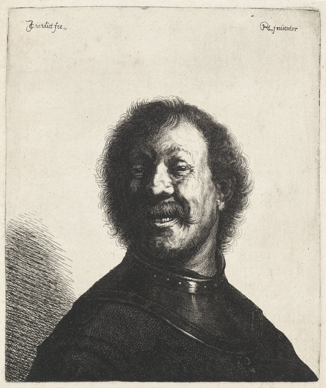 首の部分を持つ笑顔の男 Tronies after Rembrandt (シリーズタイトル) 作： Jan Gillisz van Vliet