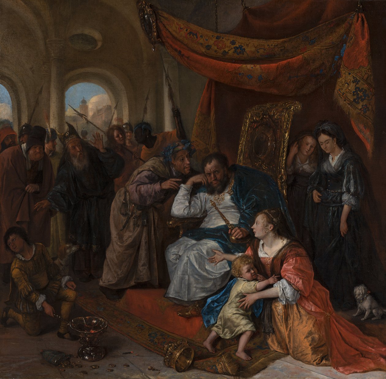 モーセとファラオの王冠、1670年頃 作： ヤン・ハビックス。スティーン