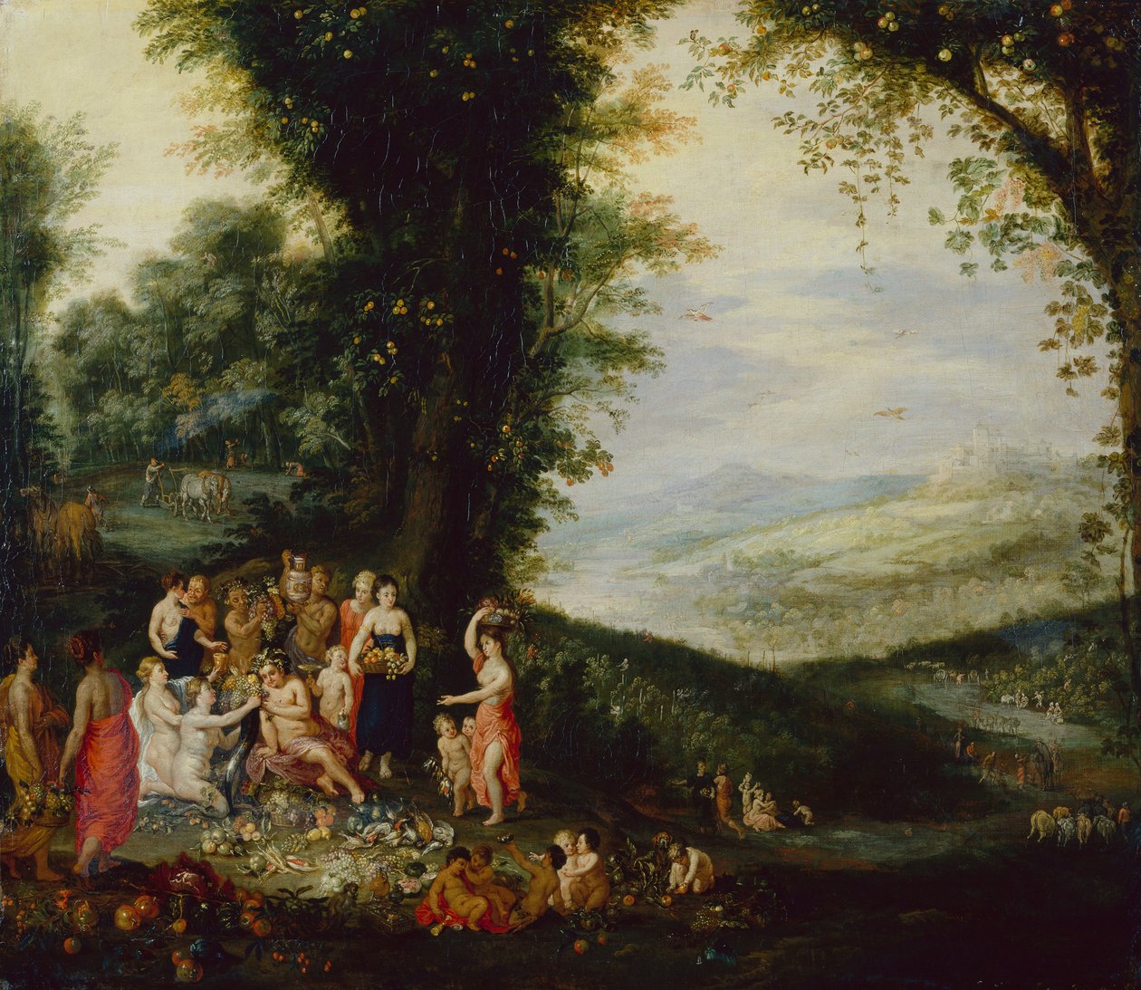 バッカスの勝利（パネルに油彩） 作： JanIIとBalenJanvan Brueghel
