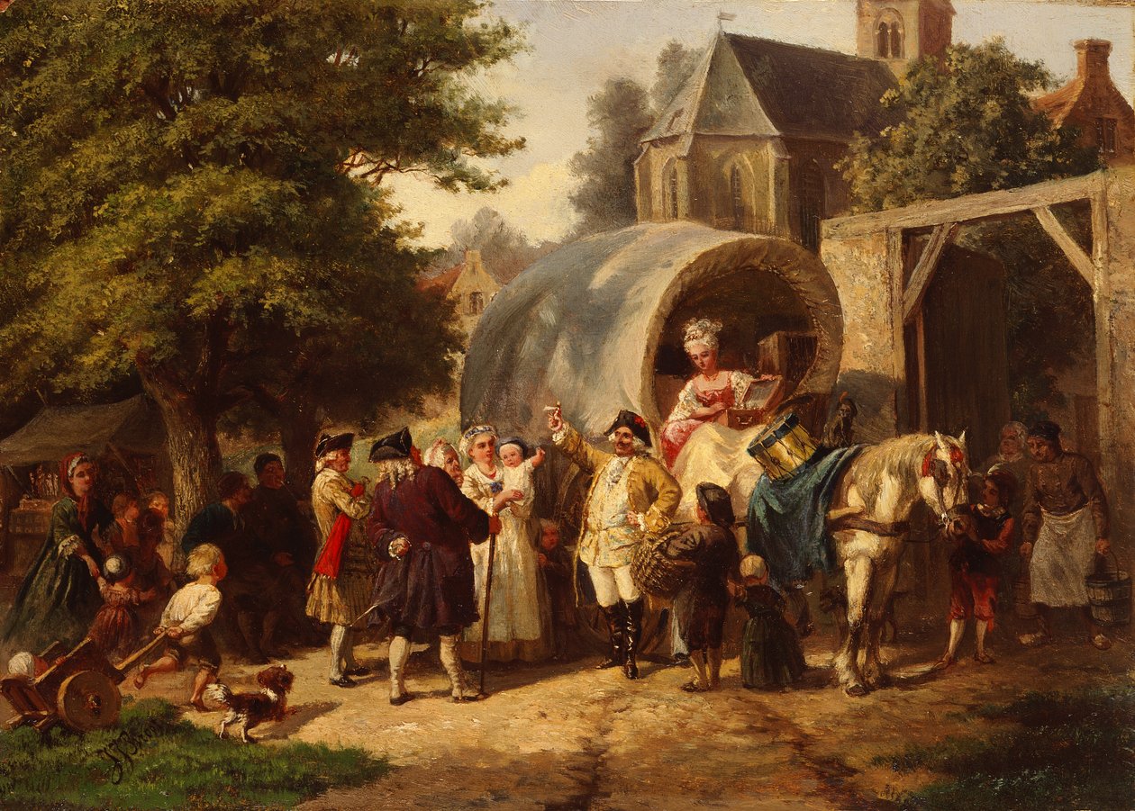 旅するセールスマン（油彩・パネル） 作： 