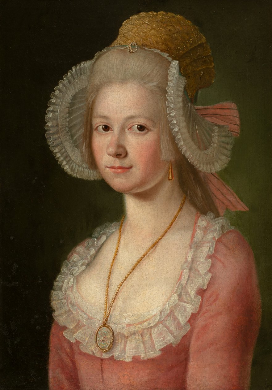 ボンネットを持つ女性の肖像1785 作： ヤン・ヤーン