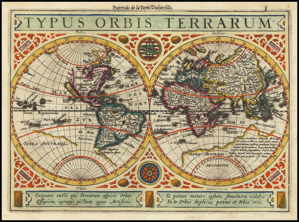 1631年の地図 - Typus Orbis Terrarum 作： ヤン・ヤンソニウス