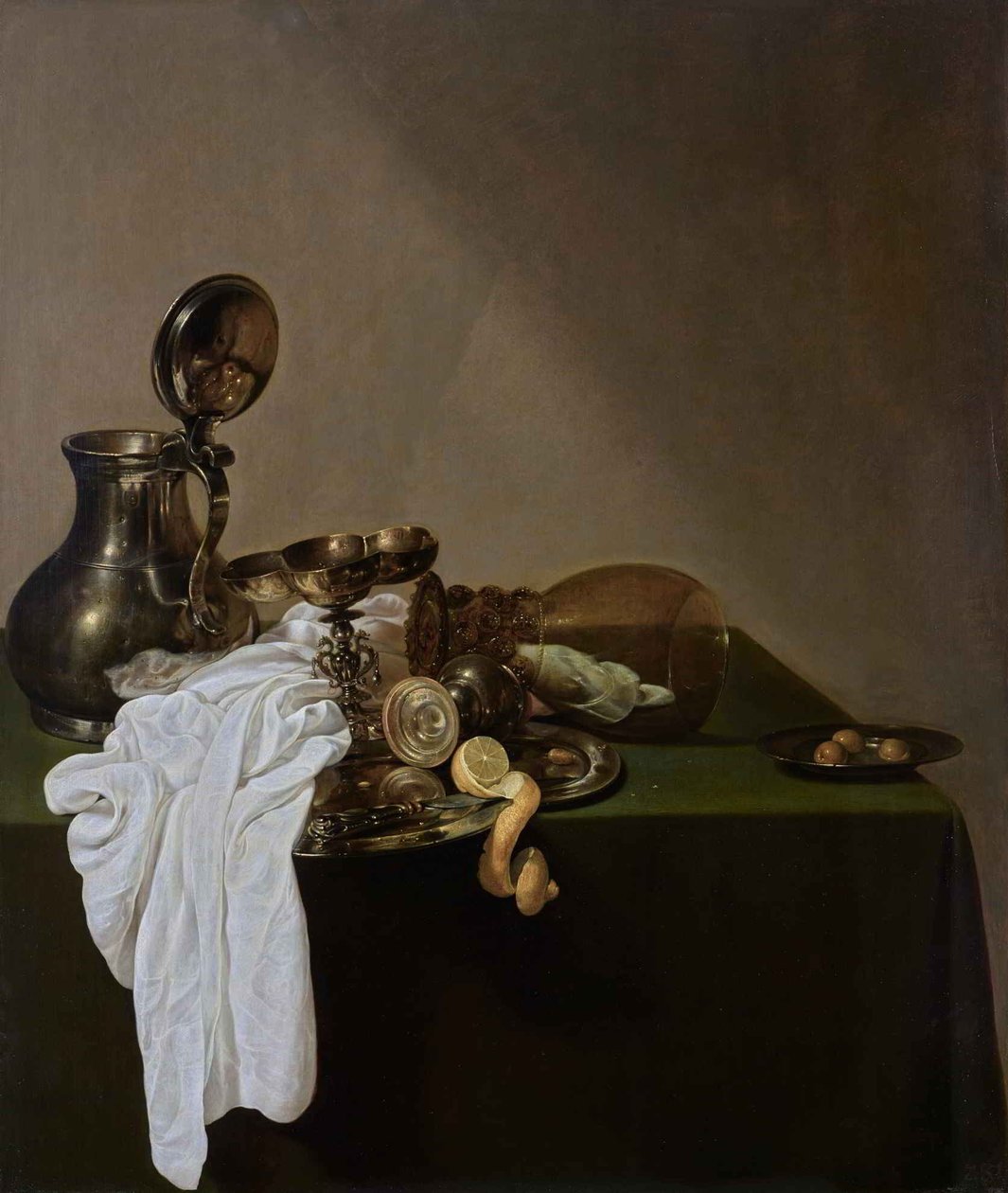ピューターピッチャーと朝食 作： Jan Jansz den Uyl