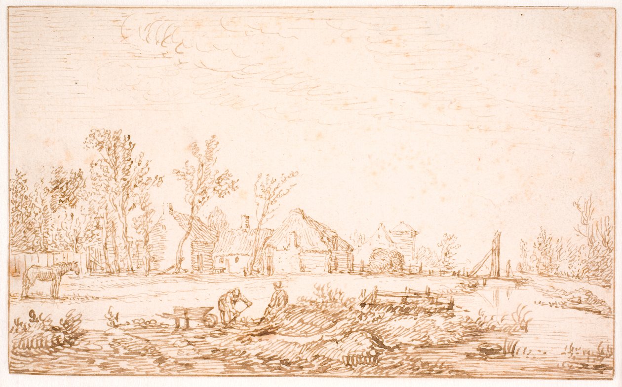 村の近くの運河 作： Jan Josefsz van Goyen