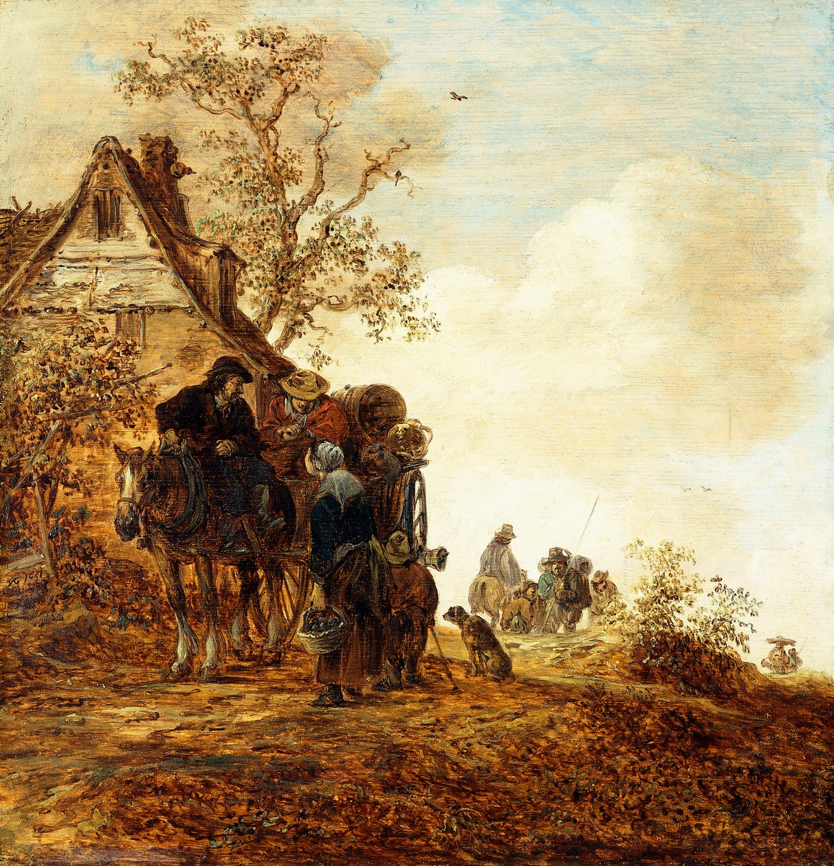 コテージJan Josephsz、1651年のカートの農民 作： ヤン・ジョセフス・ヴァン・ゴイエン