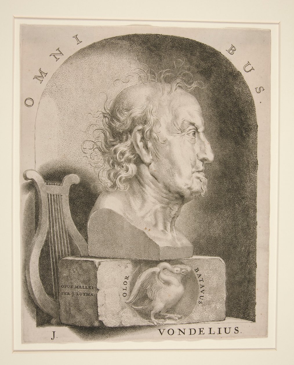Joost van den Vondel (1587-1679) の肖像 作： Jan Lutma The Younger