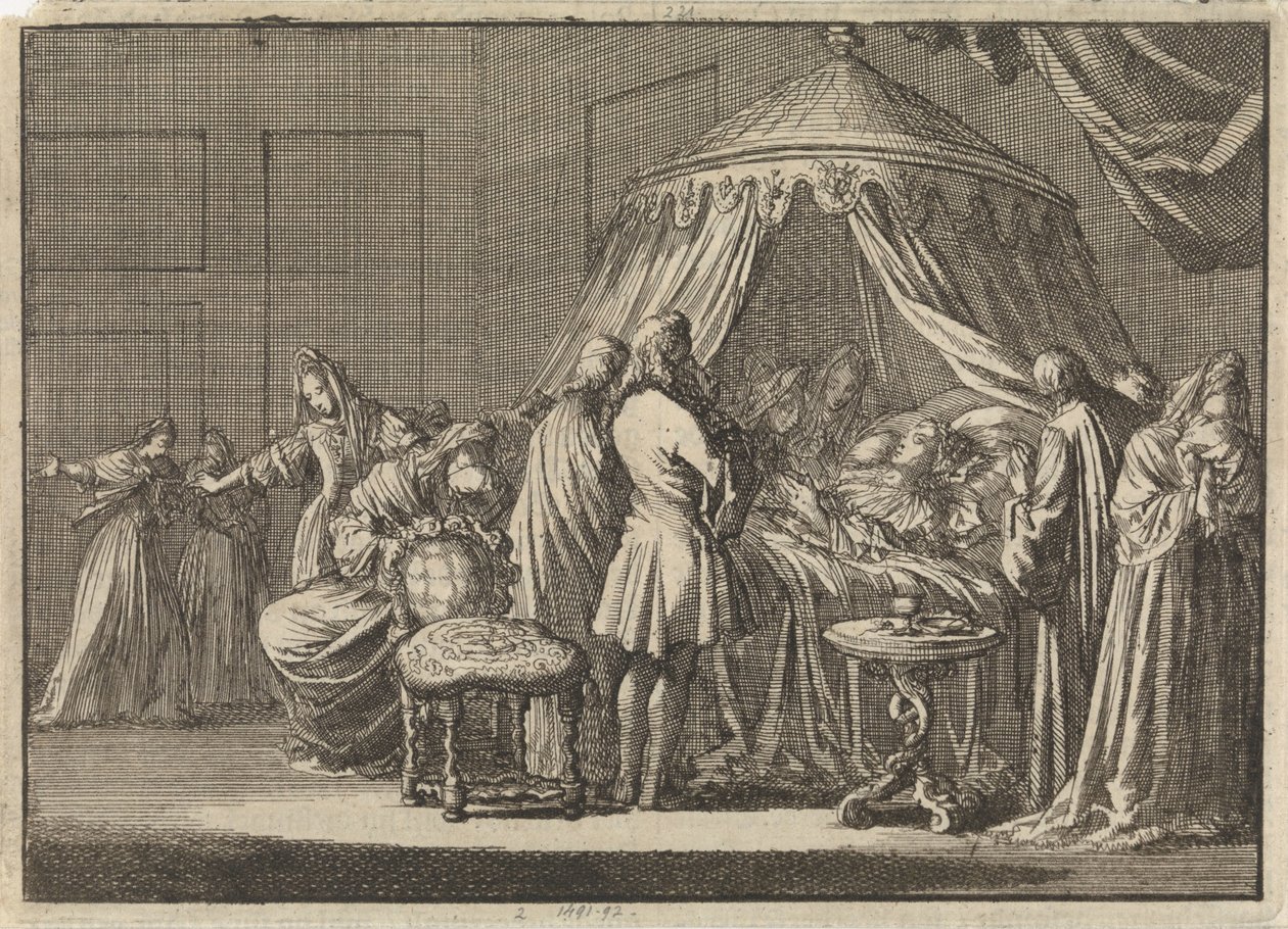 1695 年、イングランド女王メアリー 2 世スチュアートの死 作： ヤン・ルイケン