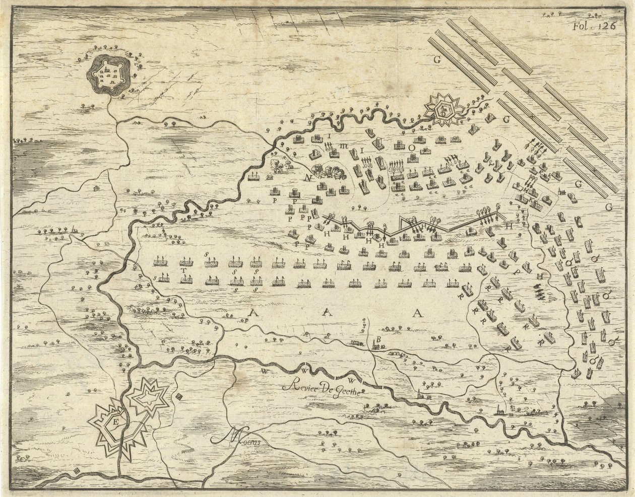 ランデンの戦いの地図 作： ヤン・ルイケン