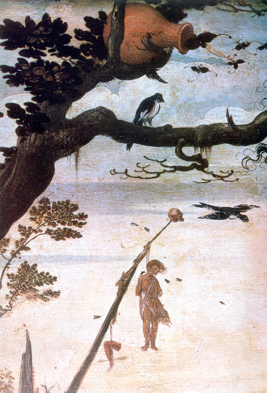 風景シーン、聖クリストファーの伝説、c1520-1559 作： ヤン・マンディン