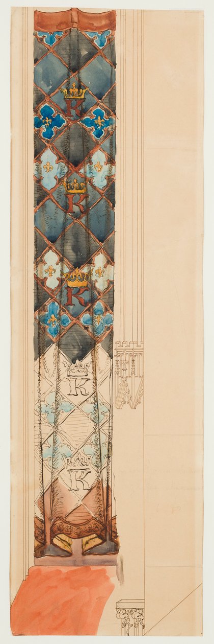 Kartonskizze für die Polychromie der Marienkirche - Fries mit geometrischem Muster 作： ヤン・マテイコ