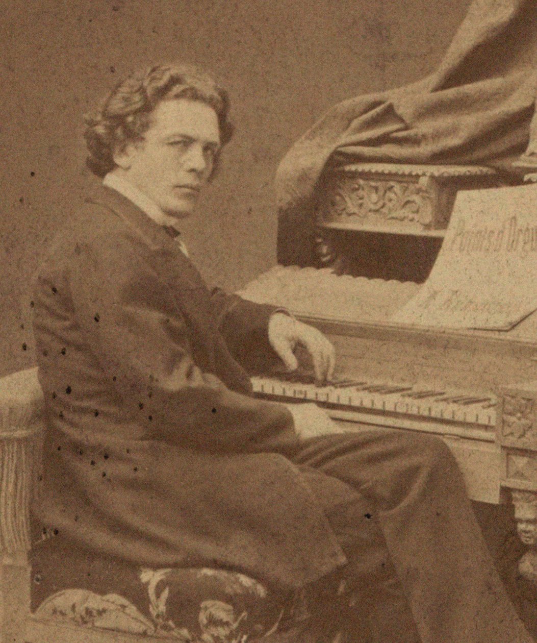 作曲家アントン・ルビンスタインの肖像、1829～1894年、1860～1870年頃。 作： ヤン・ミエツコフスキ