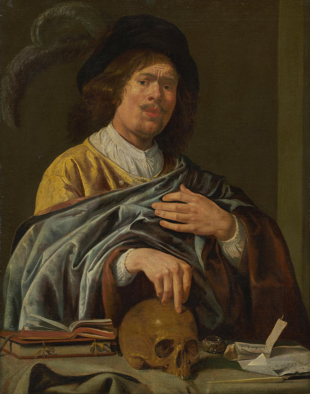 頭蓋骨のある自画像 作： ヤン・ミエンセ・モレナー