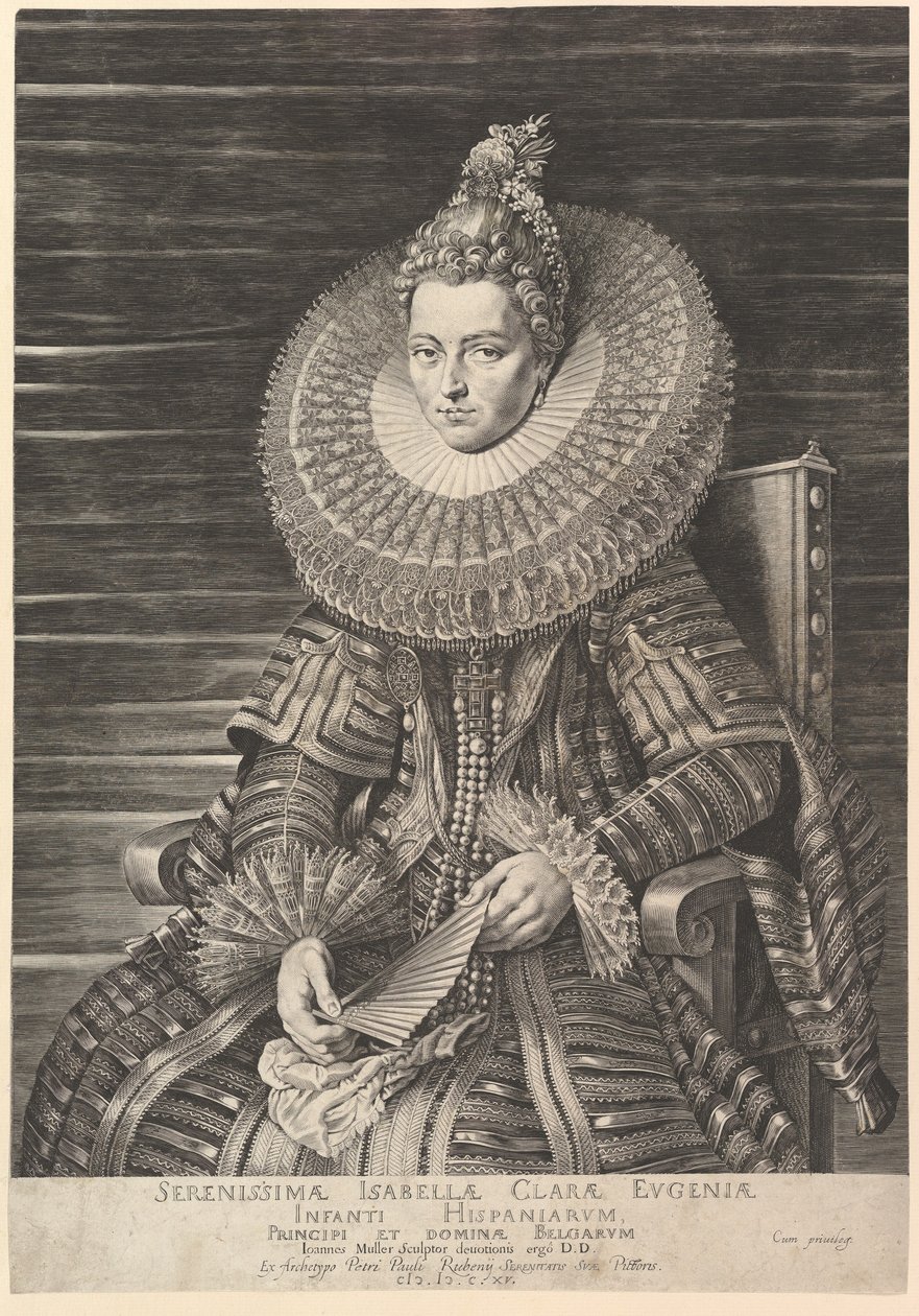 南オランダの統治者イザベラ・クララ・ユージニアの肖像（1615年）。 作： ヤン・ミュラー