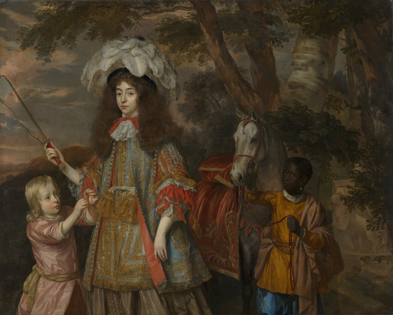 オレンジのマリアの肖像（1642-1688）、ヘンドリクファンズイレシュタイン（1673年）と使用人、1665年 作： Jan MytensまたはMijtens