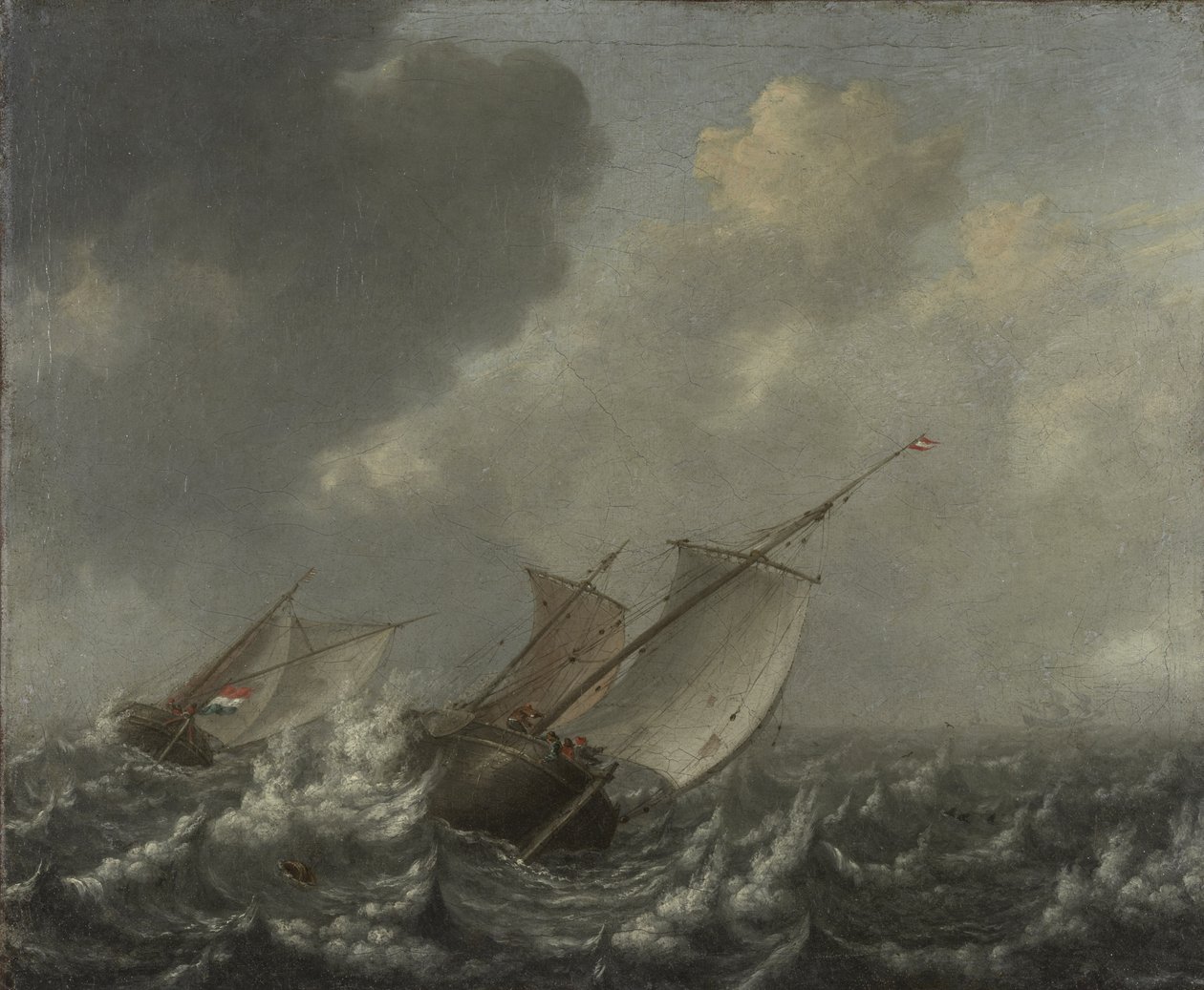 途切れ途切れの海の船、1620年代 作： ヤン・ポルセリス