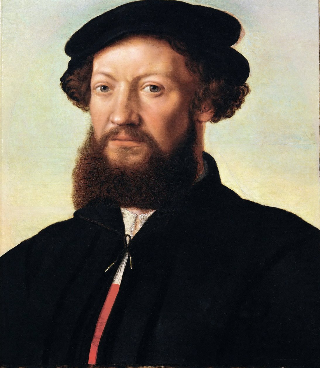 男性の肖像 - ヤン・サンダース・ファン・ヘメッセン（1500年頃～1566年頃）。木に油彩、約1555年。寸法：47x39 cm。ヴィエンヌ美術史博物館 作： ヤン・サンダース・ファン・ヘメッセン
