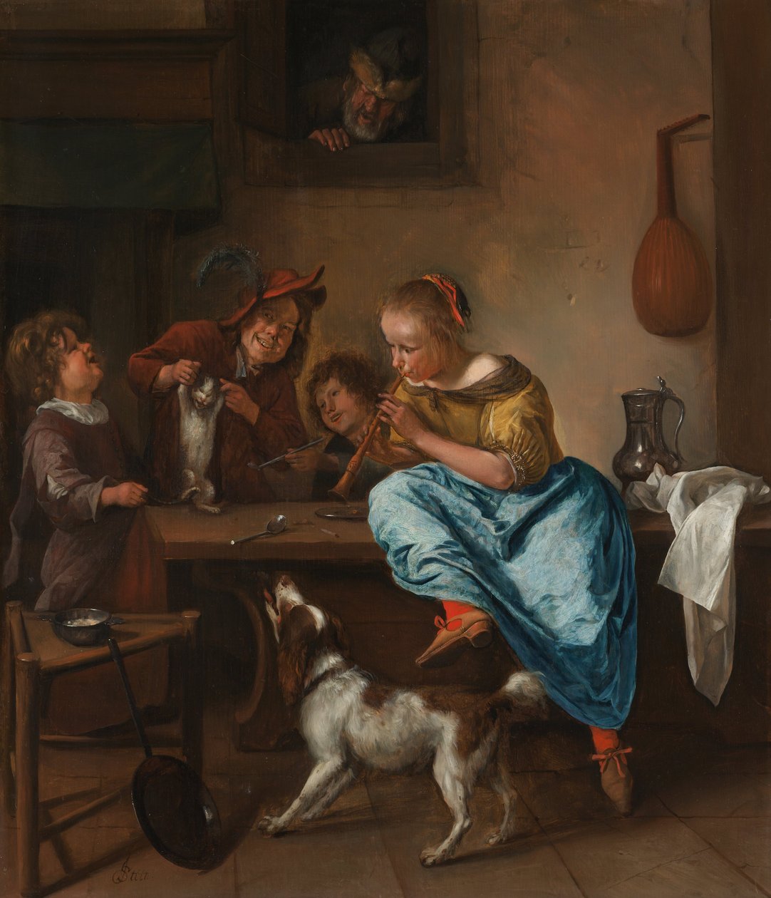猫にダンスを教える子供たち、通称「ダンス・レッスン 作： Jan Steen