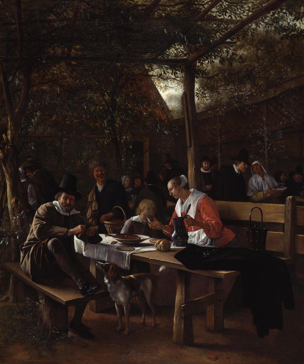 宿屋の庭 作： Jan Steen