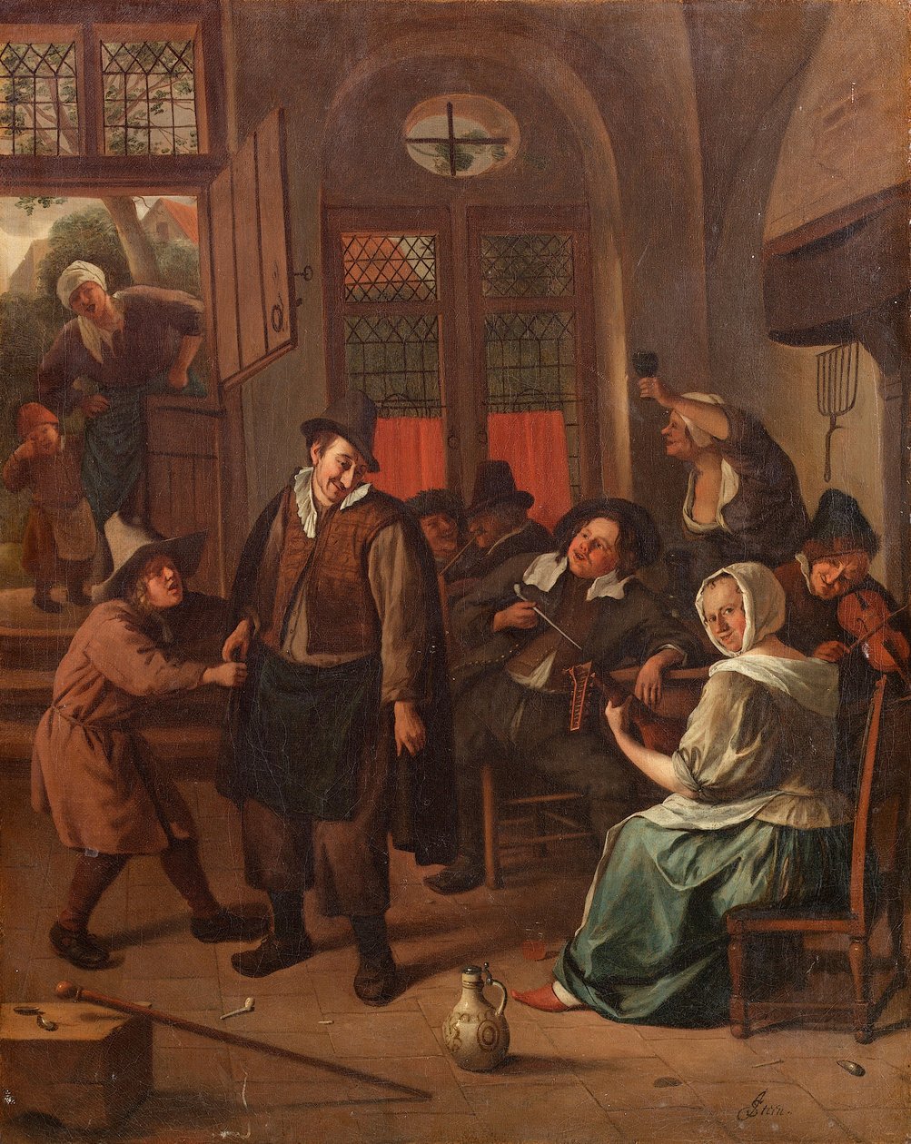 オランダ：陽気な仲間たちの居酒屋風景 作： Jan Steen