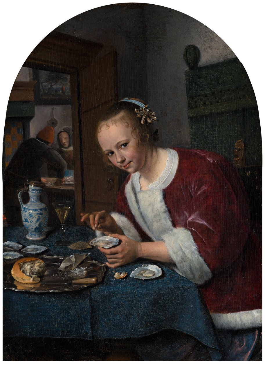 牡蠣を食べる少女 作： Jan Steen