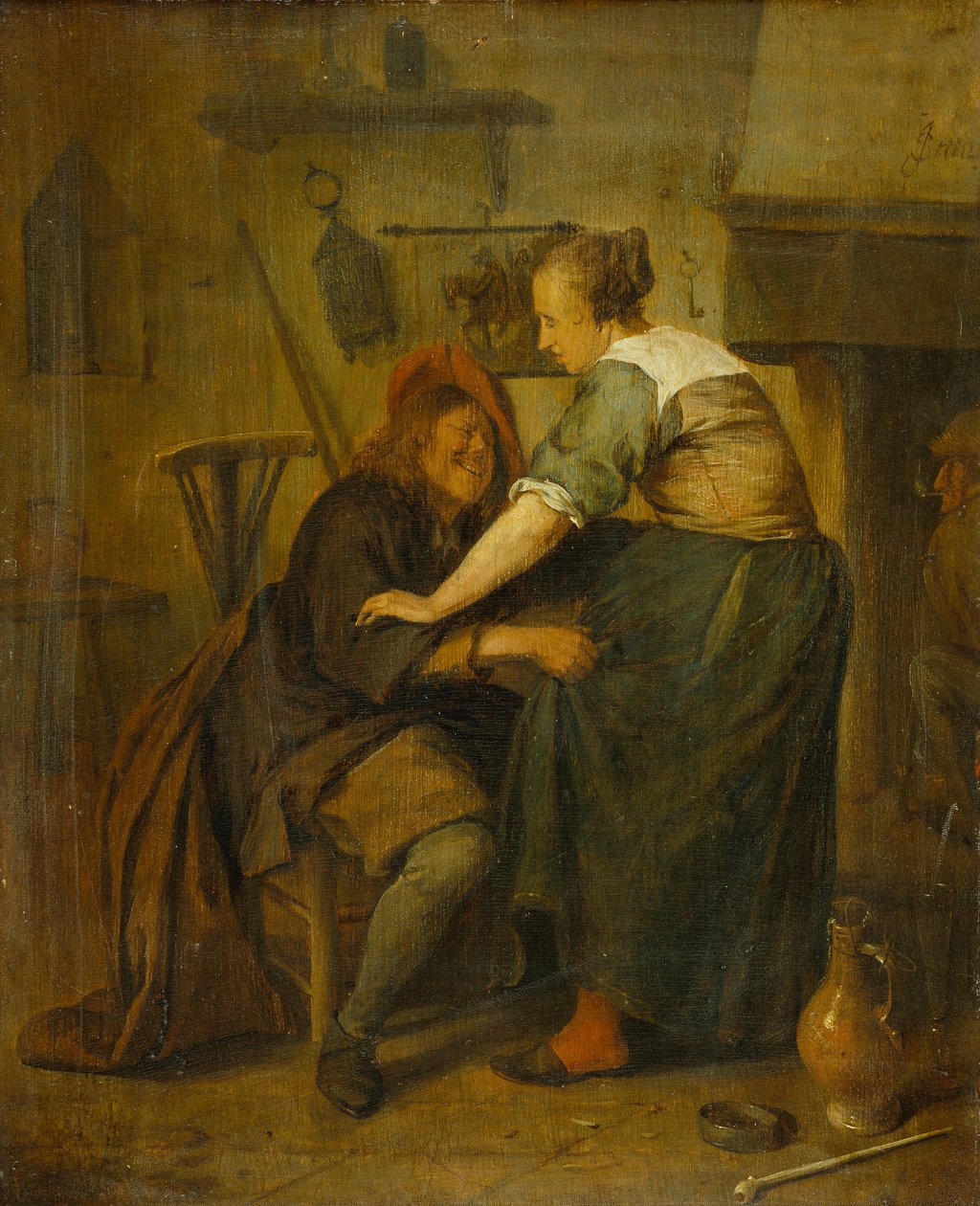 客と女中のいる宿屋「しつこい客」 作： Jan Steen