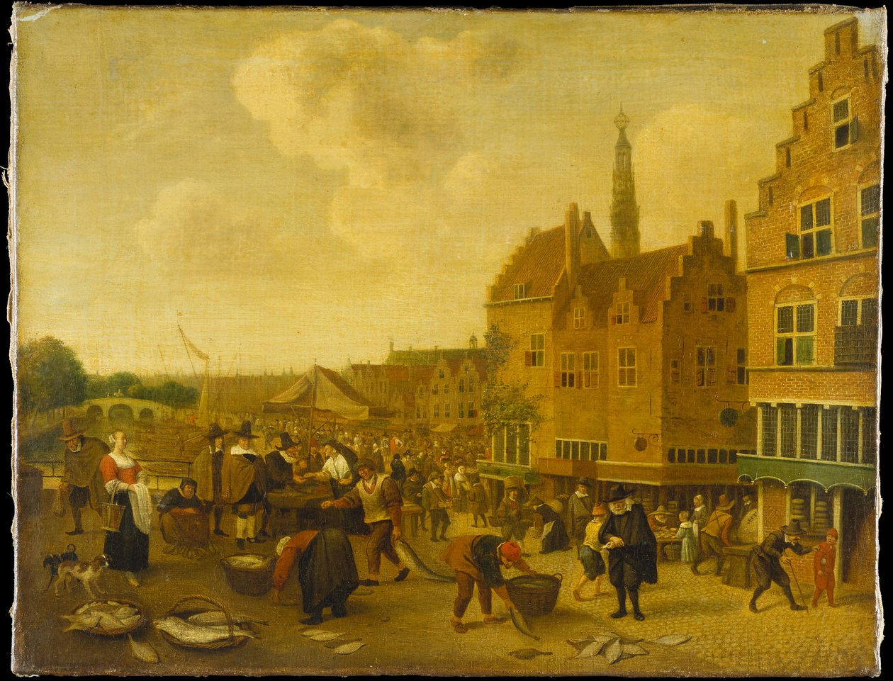 ライデンの魚市場 作： Jan Steen