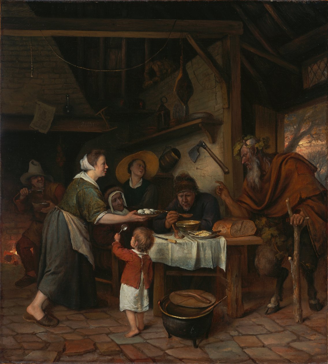 サテュロスと農民一家 作： Jan Steen
