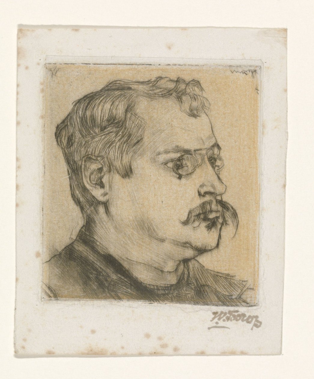 ヒューゴ・フォーゲルの肖像 作： Jan Toorop（アーティストによる署名）