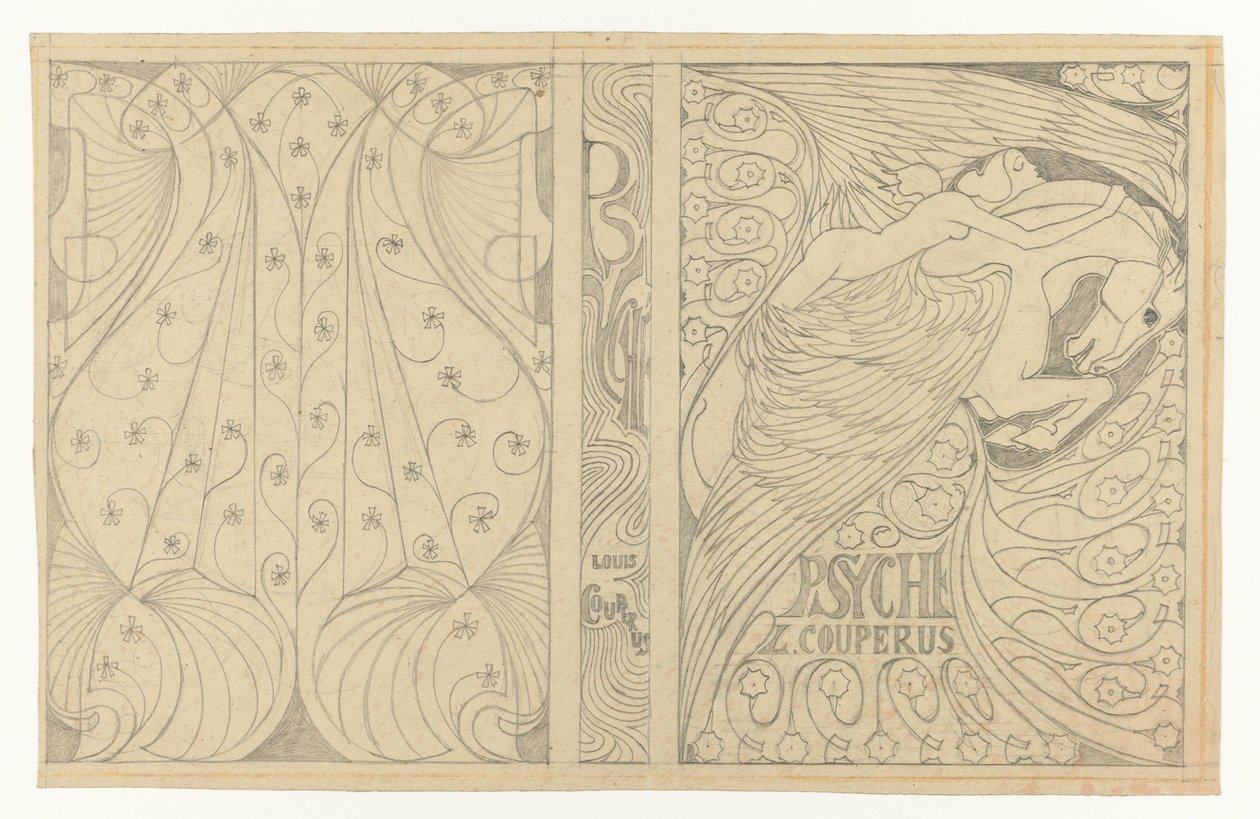 Louis Couperus の Psyche のカバー デザイン 装丁デザイン: ルイ・クーペルス、プシュケ、1898年 作： ヤン・トゥーロップ