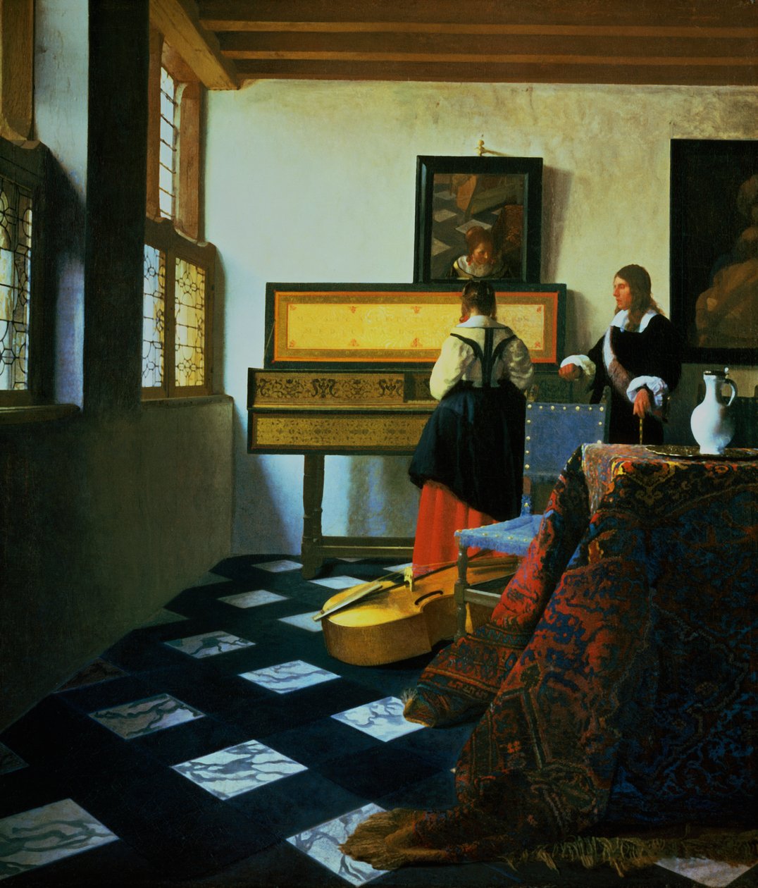 バージナルの女性、c1652-1675。 作： ヤン・フェルメール・ファン・デルフト