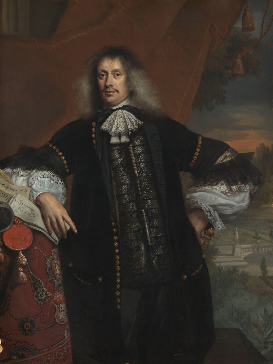 ヒエロニムス・ヴァン・ベベルニングク Hieronymus van Beverningk (1614-1690)。 タイリンゲンの領主。 政府のペイマスター 作： ヤン・デ・バーン