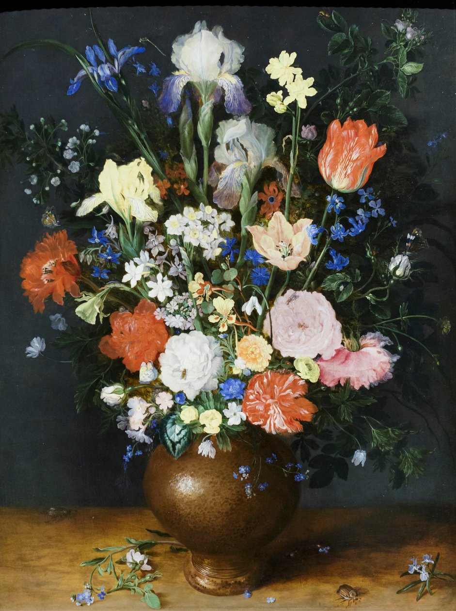 土の花瓶に花束 1609年頃（木に油彩） 作： ヤン・ザ・エルダー・ブリューゲル