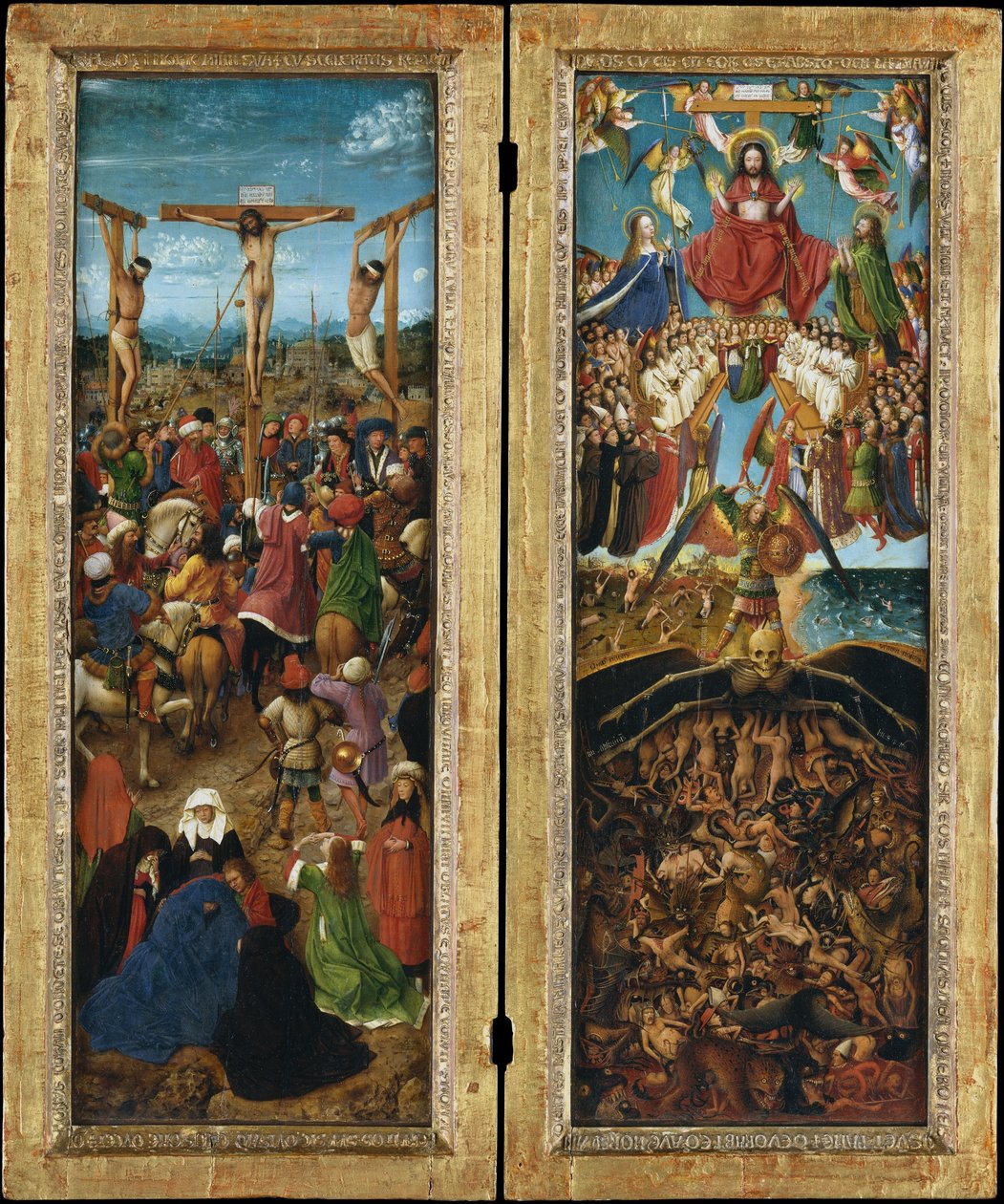 はりつけ;最後の判断、c.1440-41（木から移されたキャンバスに油彩） 作： ヤン・ファン・エイク