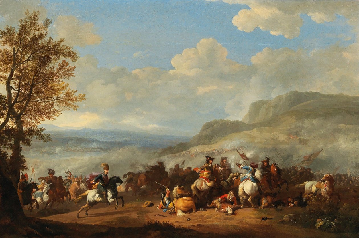 トルコ人とヨーロッパ人の騎馬小競り合い 作： Jan van Huchtenburgh