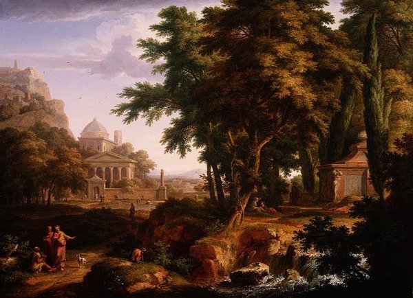 聖ペテロと聖ヨハネによるアルカディアンの風景、1724-25（68871とペア） 作： ヤン・ヴァン・ホイサム