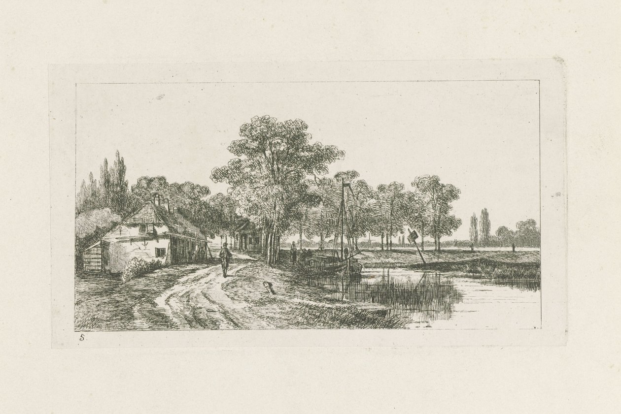 係留船のある風景 Environs of Utrecht (シリーズタイトル) 作： Jan van Lokhorst
