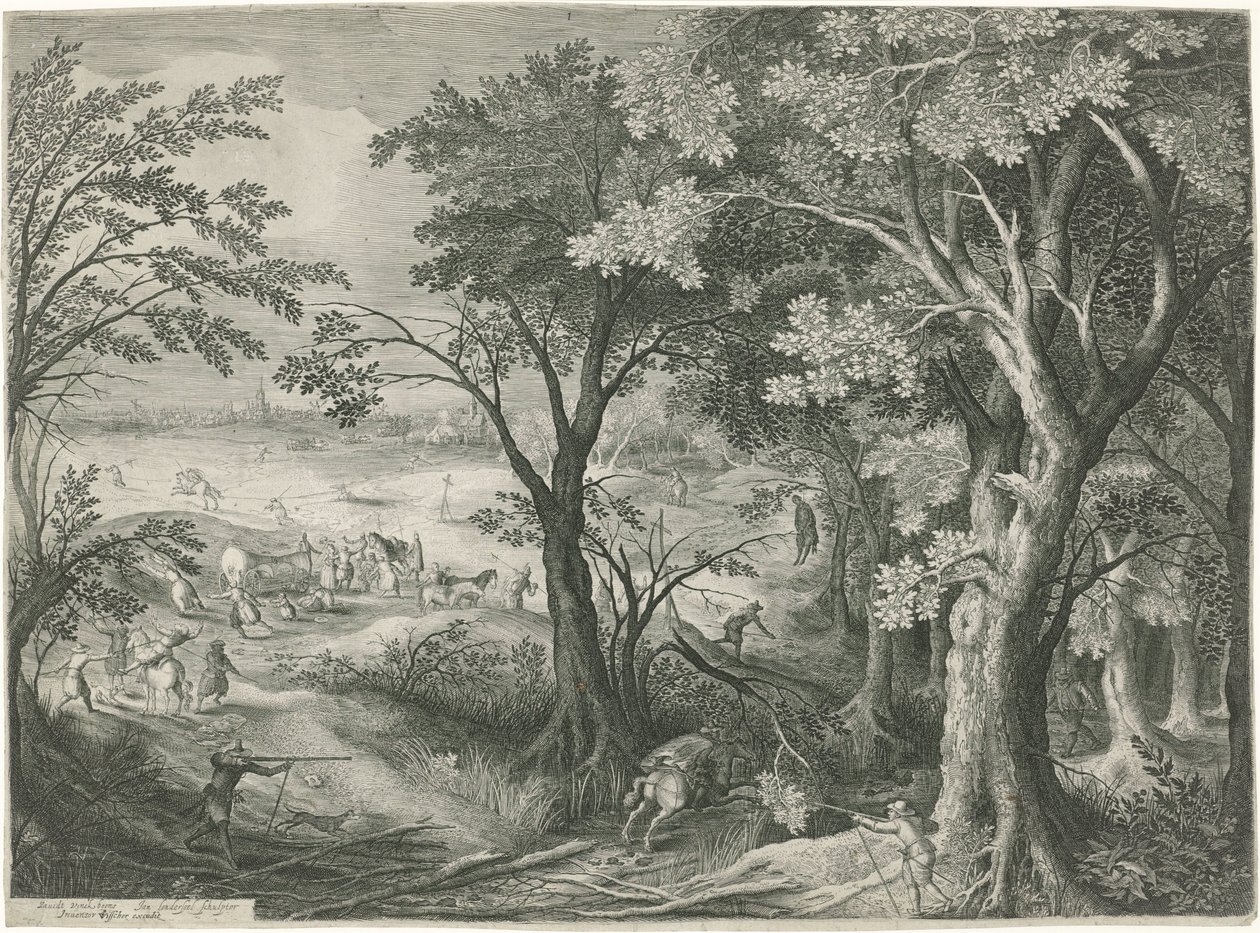 風景の中の旅行者を襲う高速道路の強盗 作： Jan van Londerseel