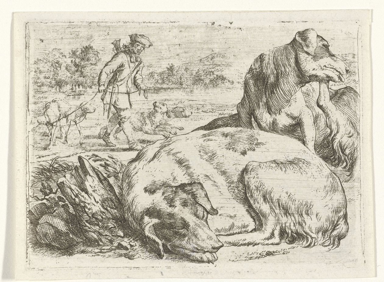ハンターと犬 作： Jan van Ossenbeeck