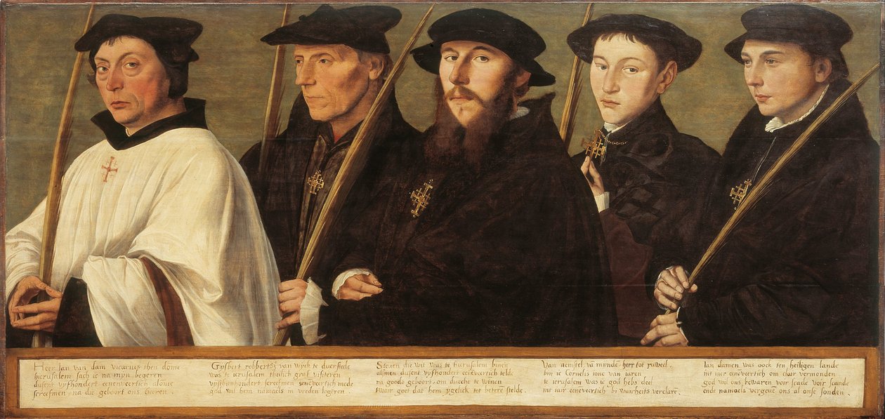 エルサレム巡礼者のユトレヒト兄弟の5人のメンバー、1541年 作： ヤン・ヴァン・スコアル