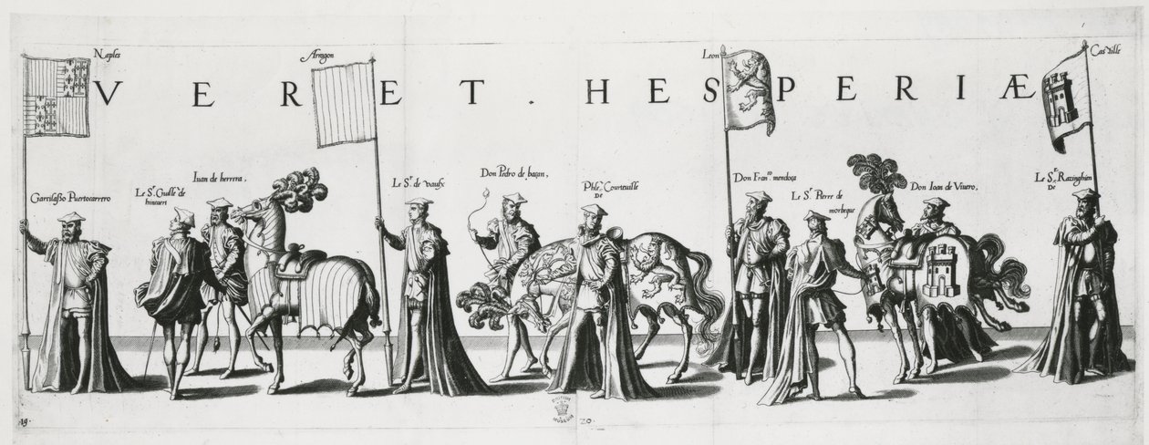 チャールズ5世皇帝の葬列、1559年にカスティーリャとレオンの武器 作： ヤン・ヴァンとドテクムドテクム長老
