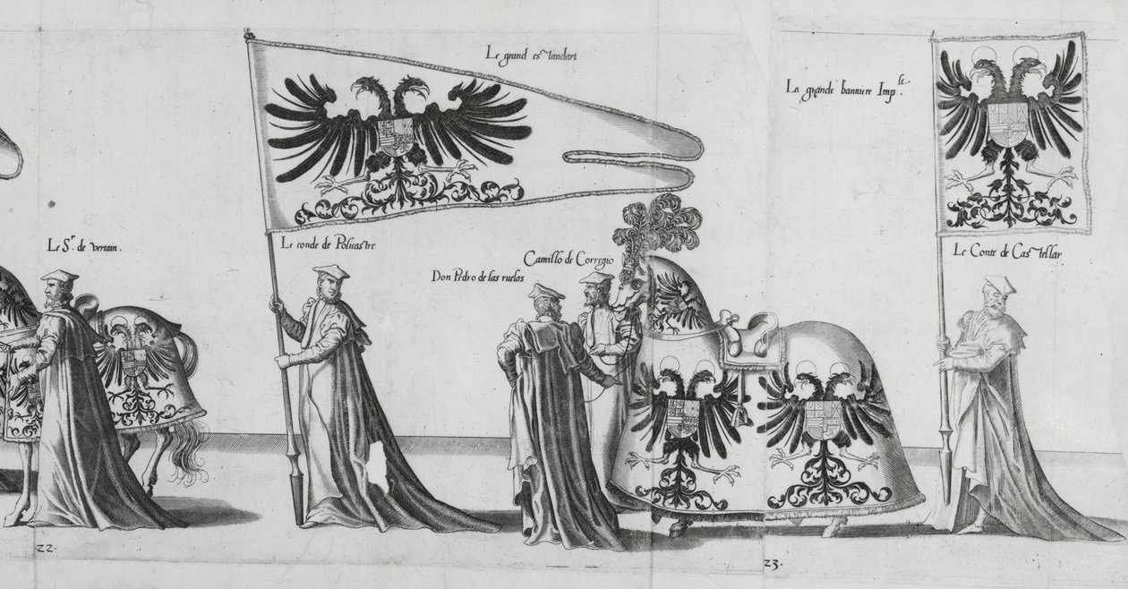 チャールズ5世皇帝の葬列、1559年の旗 作： ヤン・ヴァンとドテクムドテクム長老