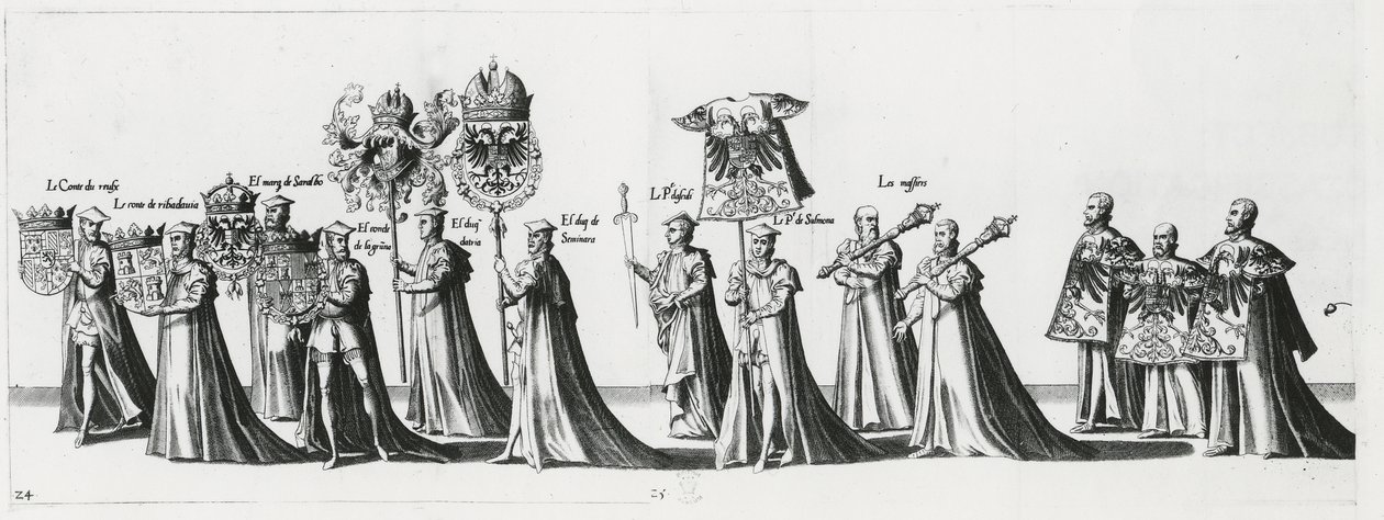 チャールズ5世皇帝の葬列、1559年の帝国の武器 作： ヤン・ヴァンとドテクムドテクム長老