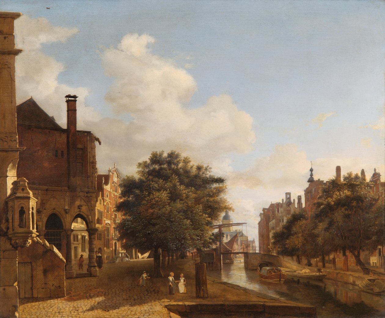 アムステルダム旧市庁舎のある建築ファンタジー、c.1667-72（オークパネルに油彩） 作： ヤン・ファン・デル・ハイデン