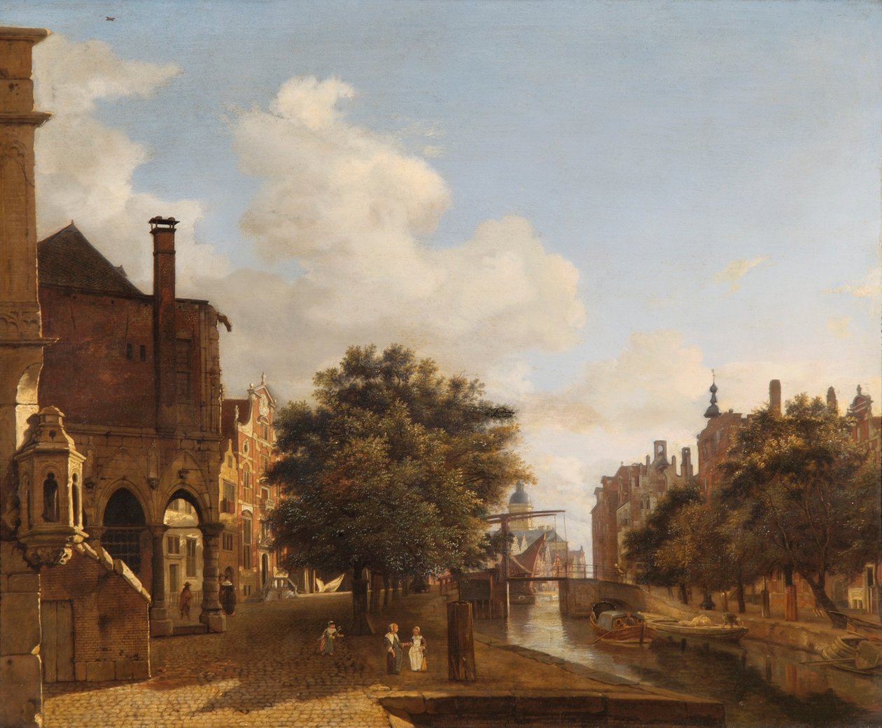 「アムステルダム旧市庁舎のある建築ファンタジー」、c1670 作： ヤン・ファン・デル・ハイデン