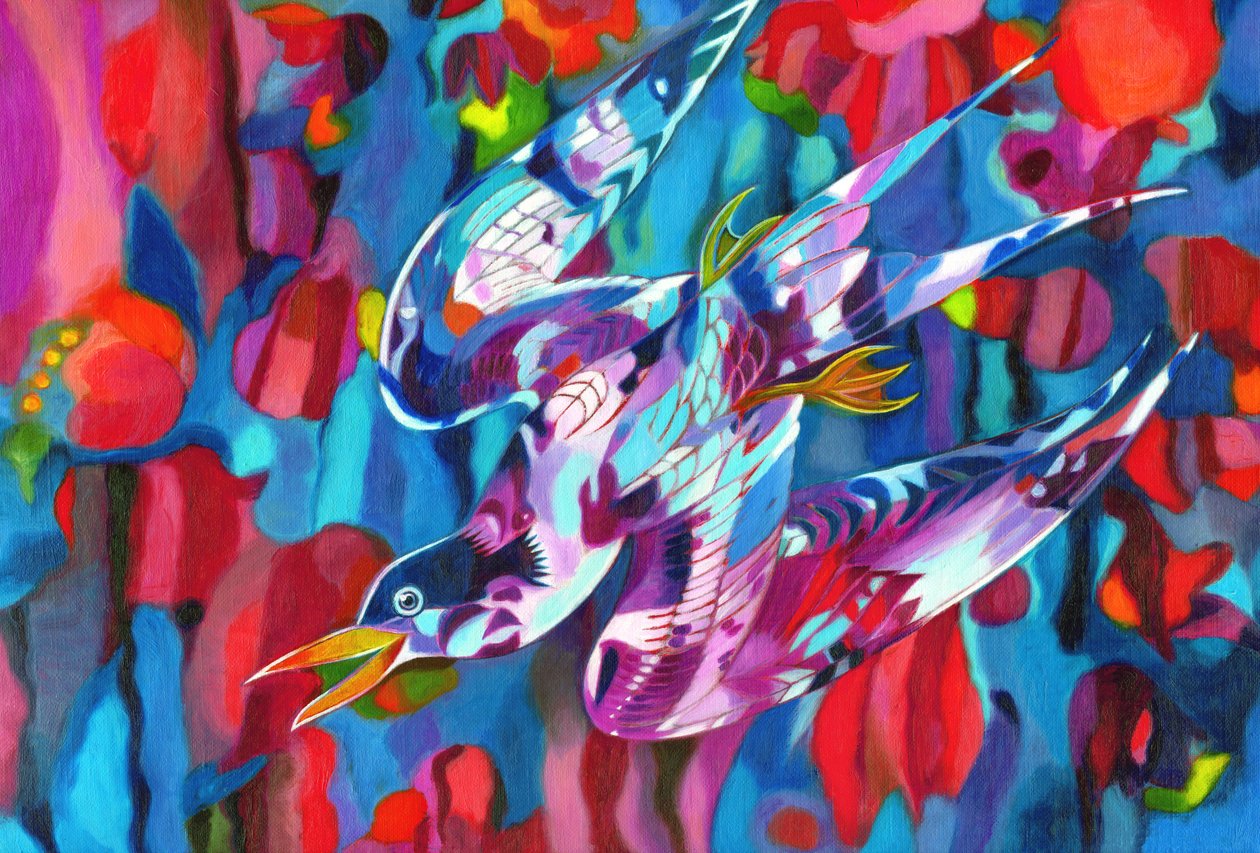 ダイビング鳥、2013、 作： ジェーン・タッターズフィールド