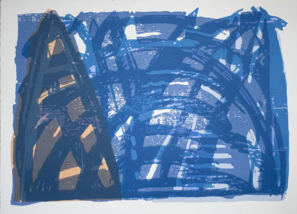 正面（iv）、2014年（チェーンソーの木版画とシルクスクリーン） 作： ジャネット・マッケンジー
