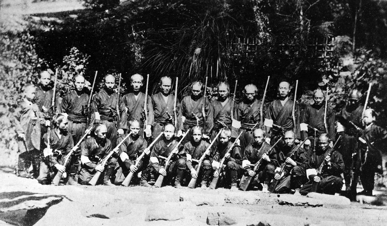 1860年代頃の日本兵の部隊 作： 日本の写真家