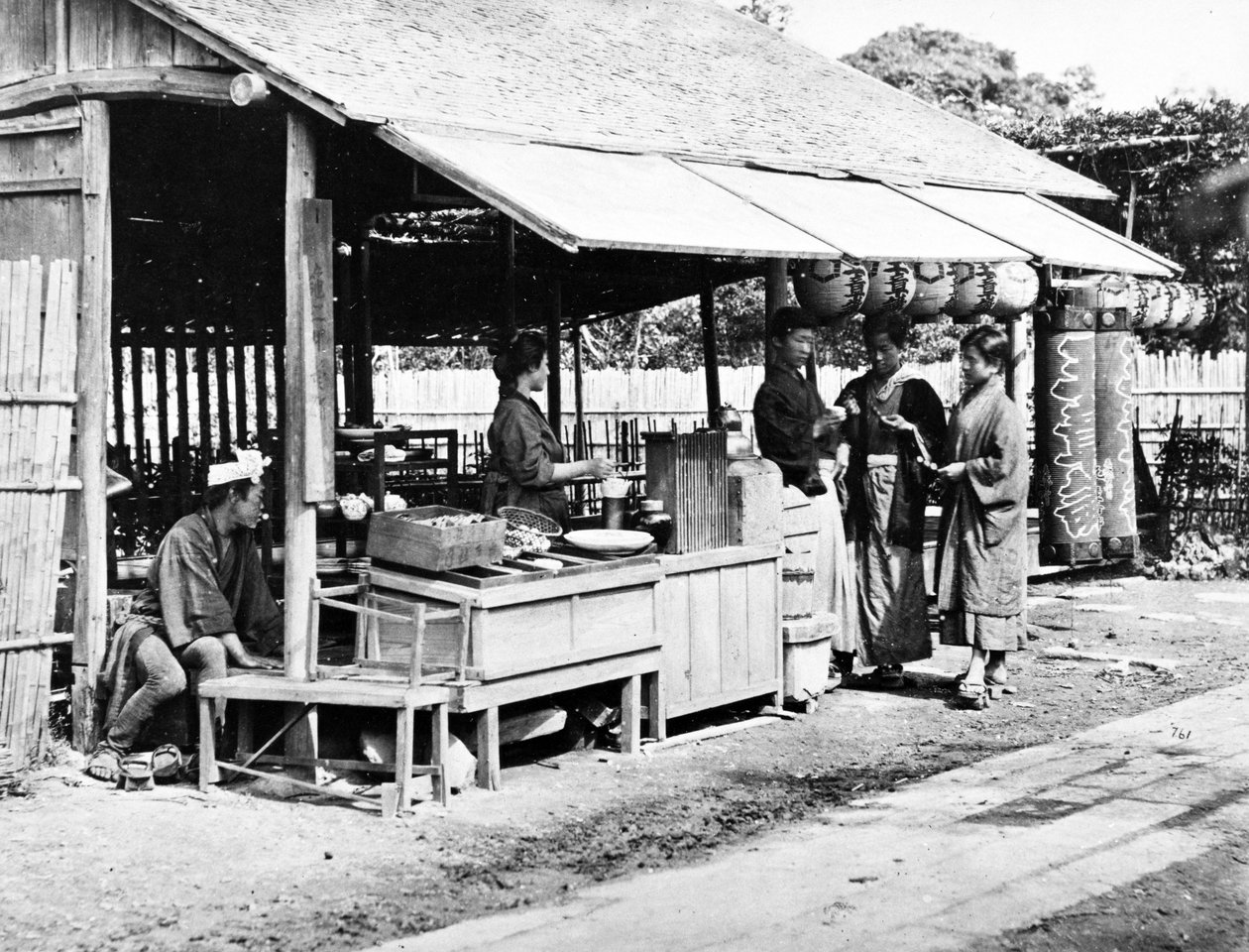 日本の屋台、1860年から80年 作： 日本の写真家