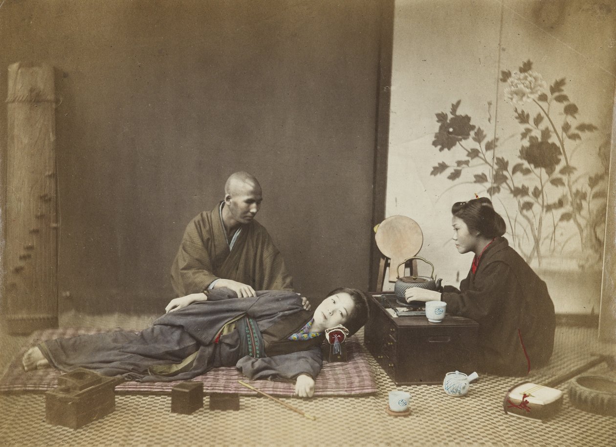 日本の国内インテリア（ハンドカラーの白黒写真） 作： 日本の写真家