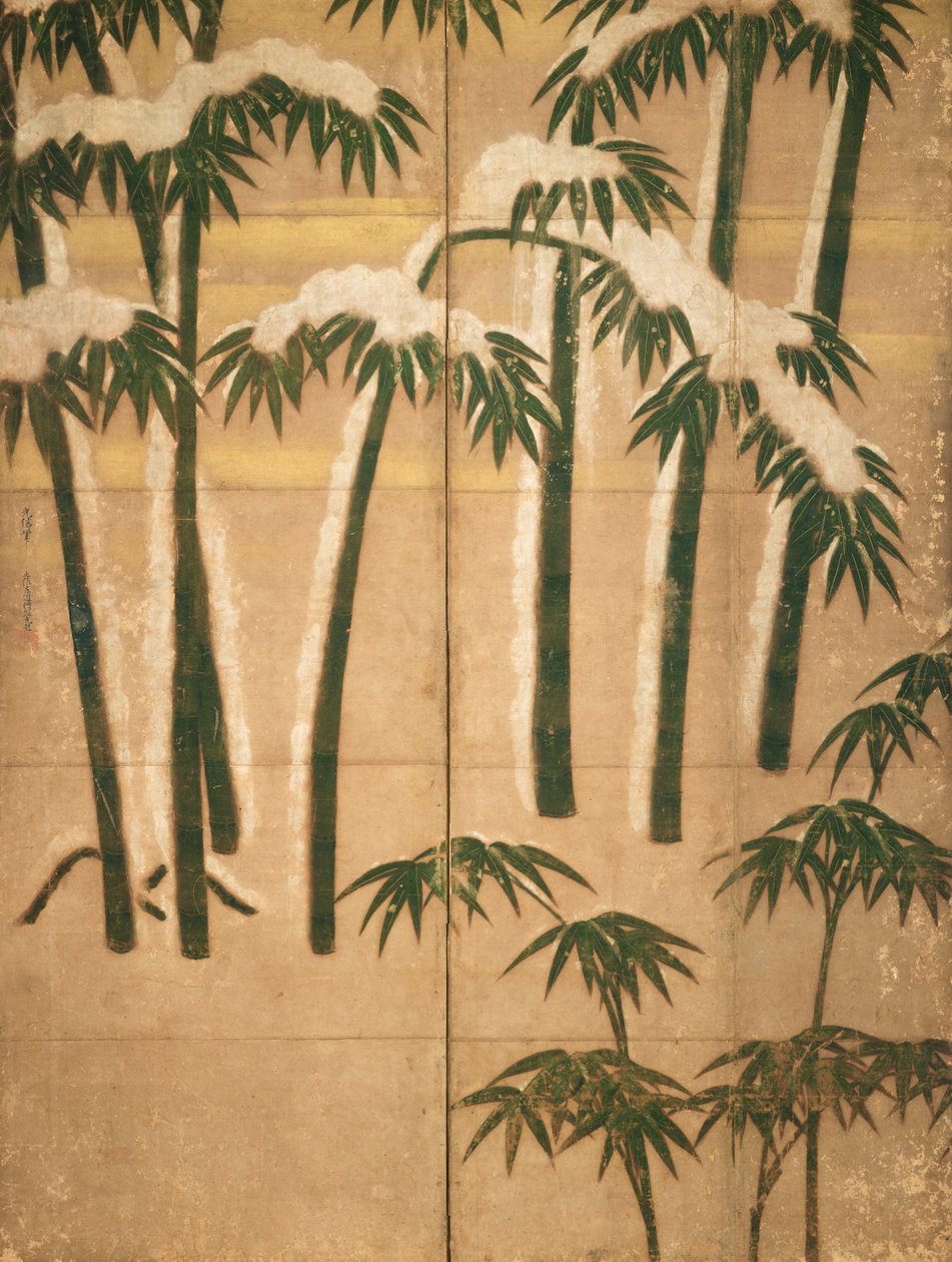桃山時代の竹（1568-1615）（紙にインク） 作： 日本語学校